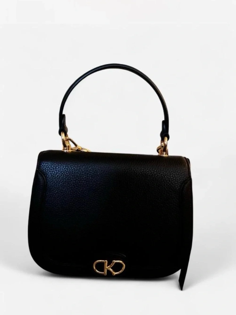 kate spade Black Pebbled Leather Top-Handle Satchel/crossbody with Gold Hardware